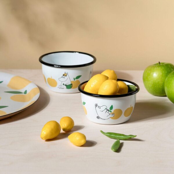 Muumi emailkauss Joyful Apples 3dl